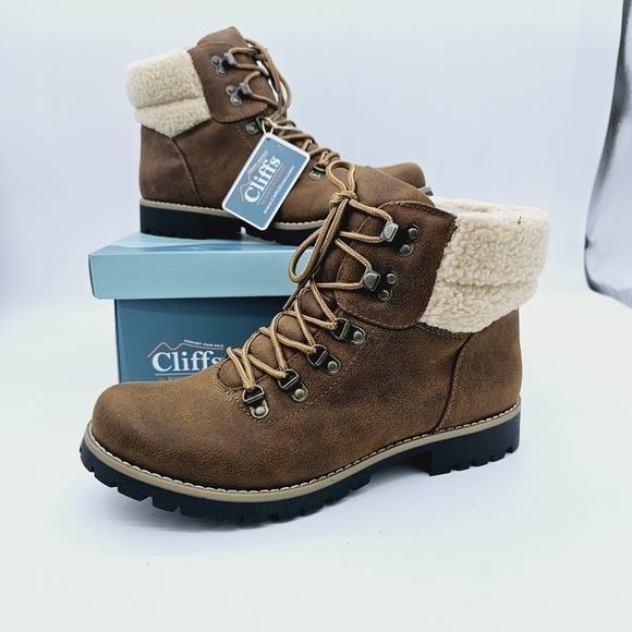 Cliffs by White Mountain Brown Faux Suede Fleece Pathfield Winter Hiker … - Picture 13 of 13